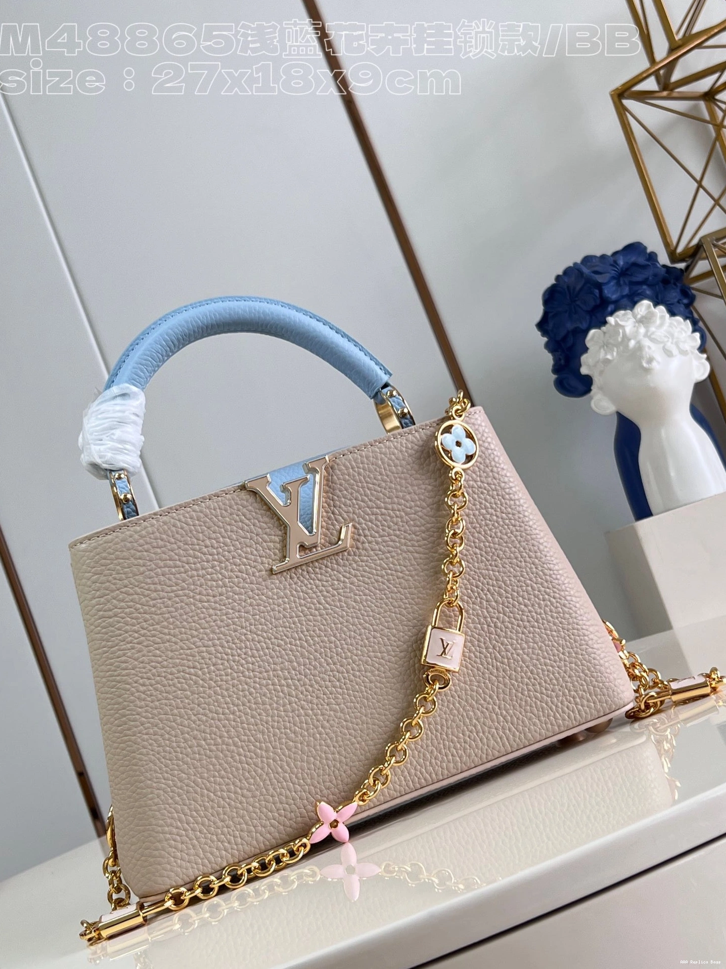 Aaa replica ru CAPUCINES LOUIS VUITTON BB-27*18*9CM 0803